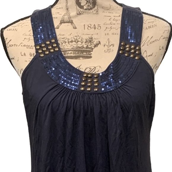 Willi Wear Size Small Blue Halter with Sequins - Picture 2 of 9
